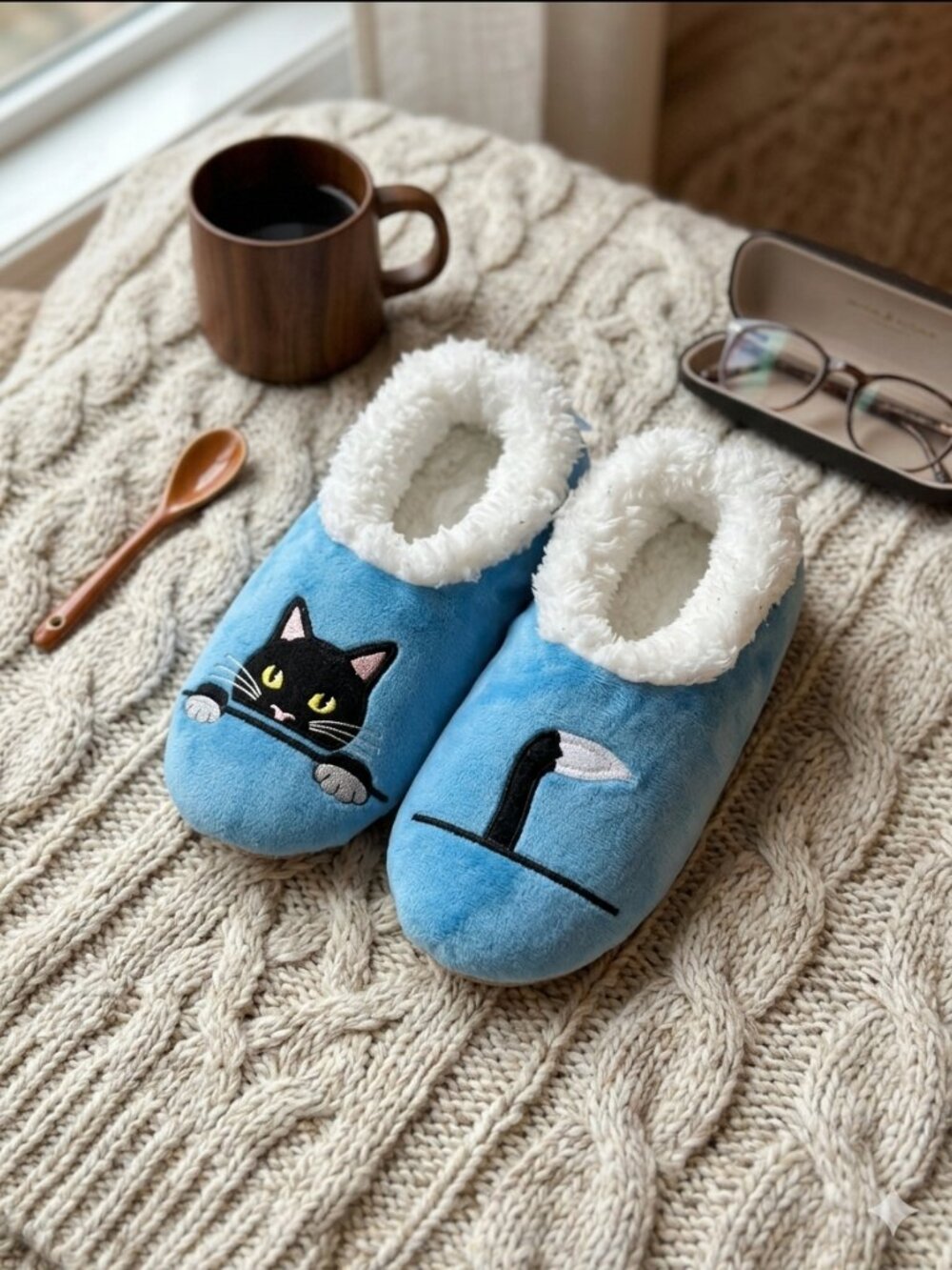 Funny House Slippers With Cat for Women